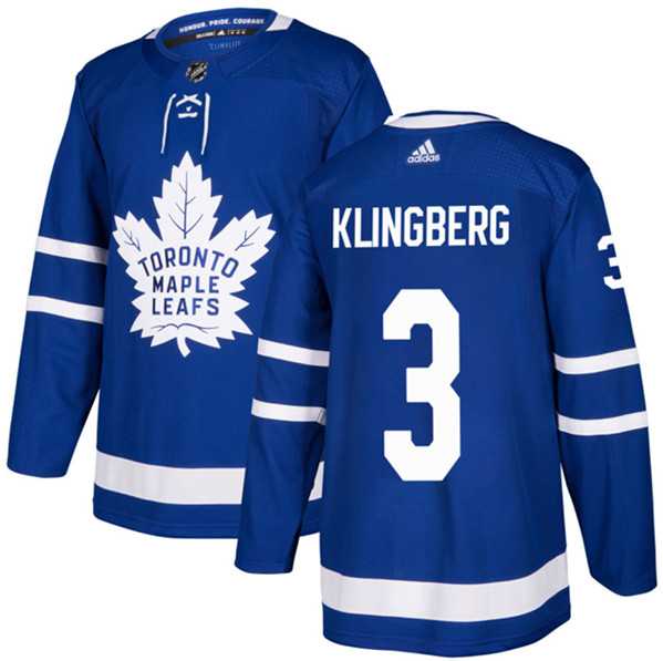 Mens Toronto Maple Leafs #3 John Klingberg Blue Stitched Jersey